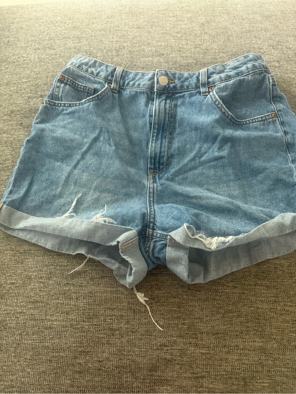 H&M Light Blue Rolled Hem Denim Shorts